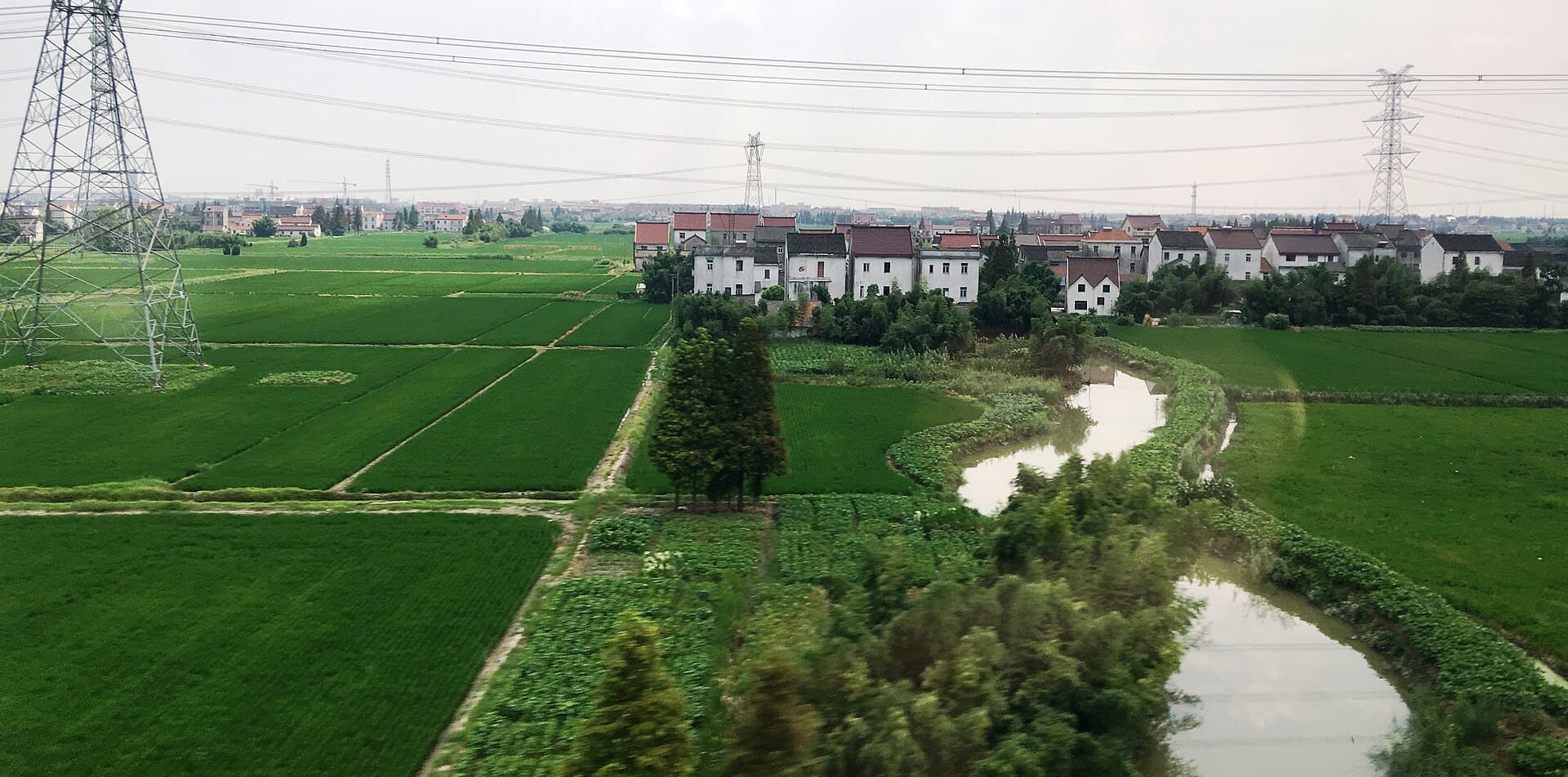 Farmland and canal in Jinshan district, Shanghai